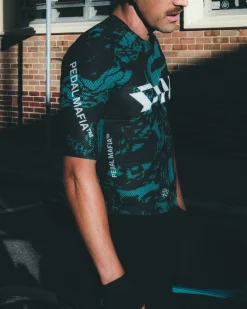 Men's Pro Race Jersey Glitch Flow Shadow Green