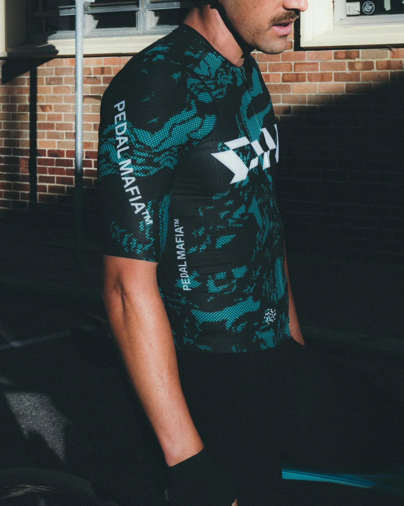 Men's Pro Race Jersey Glitch Flow Shadow Green